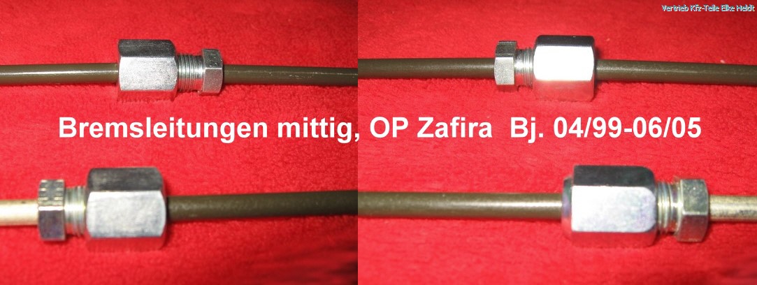 Bremsleitung 660 mm vom Hauptbremszylinder  Opel Zafira A  mit Scheibenbremse