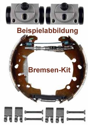 Bremsbacken hinten (Bremsensatz, mit 2x Radbremszylinder + Bremsbacken).  Ohne Hebel für Handbremse. Bremssystem: Bendix
