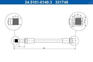 Ate Bremsschlauch [Hersteller-Nr. 24.5101-0140.3] für Ford