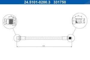 Ate Bremsschlauch [Hersteller-Nr. 24.5101-0200.3] für Audi
