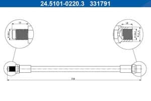 Ate Bremsschlauch [Hersteller-Nr. 24.5101-0220.3] für Daf