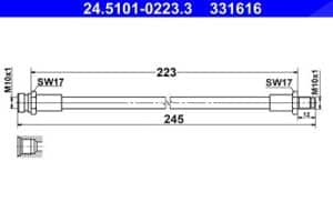 Ate Bremsschlauch [Hersteller-Nr. 24.5101-0223.3] für Mitsubishi