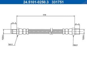 Ate Bremsschlauch [Hersteller-Nr. 24.5101-0250.3] für Audi
