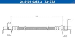Ate Bremsschlauch [Hersteller-Nr. 24.5101-0251.3] für Porsche