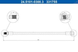 Ate Bremsschlauch [Hersteller-Nr. 24.5101-0300.3] für Mercedes-Benz