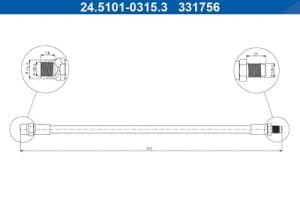 Ate Bremsschlauch [Hersteller-Nr. 24.5101-0315.3] für BMW