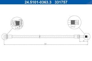 Ate Bremsschlauch [Hersteller-Nr. 24.5101-0363.3] für Mercedes-Benz