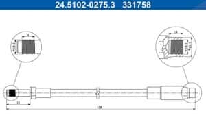 Ate Bremsschlauch [Hersteller-Nr. 24.5102-0275.3]