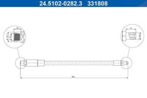 Ate Bremsschlauch [Hersteller-Nr. 24.5102-0282.3] für Audi