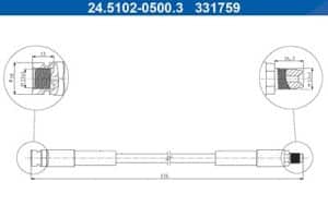 Ate Bremsschlauch [Hersteller-Nr. 24.5102-0500.3] für Mercedes-Benz