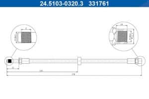 Ate Bremsschlauch [Hersteller-Nr. 24.5103-0320.3] für Seat