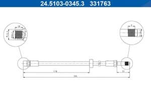 Ate Bremsschlauch [Hersteller-Nr. 24.5103-0345.3] für Volvo