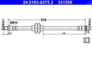 Ate Bremsschlauch [Hersteller-Nr. 24.5103-0375.3] für Opel