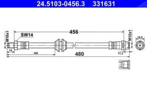 Ate Bremsschlauch [Hersteller-Nr. 24.5103-0456.3] für Mercedes-Benz