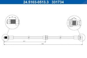 Ate Bremsschlauch [Hersteller-Nr. 24.5103-0513.3] für BMW