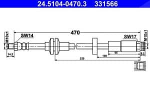 Ate Bremsschlauch [Hersteller-Nr. 24.5104-0470.3] für Alfa Romeo