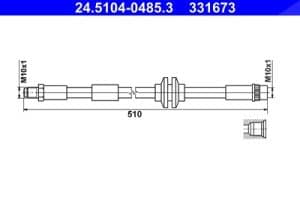 Ate Bremsschlauch [Hersteller-Nr. 24.5104-0485.3] für Renault