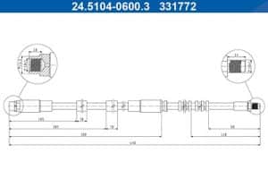 Ate Bremsschlauch [Hersteller-Nr. 24.5104-0600.3] für BMW