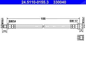 Ate Bremsschlauch [Hersteller-Nr. 24.5110-0155.3] für Trabant