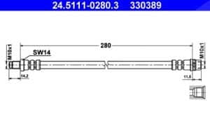 Ate Bremsschlauch [Hersteller-Nr. 24.5111-0280.3] für Renault