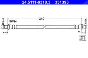 Ate Bremsschlauch [Hersteller-Nr. 24.5111-0310.3] für Dacia