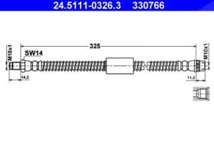 Ate Bremsschlauch [Hersteller-Nr. 24.5111-0326.3] für Nissan