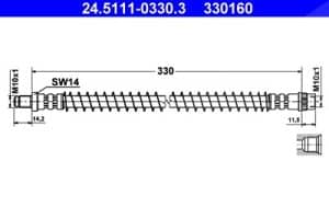 Ate Bremsschlauch [Hersteller-Nr. 24.5111-0330.3] für Citroën