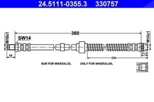 Ate Bremsschlauch [Hersteller-Nr. 24.5111-0355.3] für Citroën
