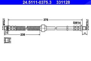 Ate Bremsschlauch [Hersteller-Nr. 24.5111-0375.3] für Citroën