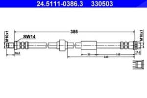 Ate Bremsschlauch [Hersteller-Nr. 24.5111-0386.3] für Nissan