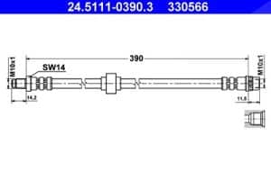 Ate Bremsschlauch [Hersteller-Nr. 24.5111-0390.3] für Renault