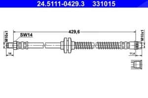 Ate Bremsschlauch [Hersteller-Nr. 24.5111-0429.3] für Renault