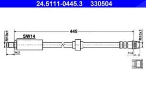 Ate Bremsschlauch [Hersteller-Nr. 24.5111-0445.3] für Renault