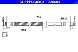 Ate Bremsschlauch [Hersteller-Nr. 24.5111-0460.3] für Citroën