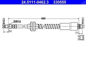 Ate Bremsschlauch [Hersteller-Nr. 24.5111-0462.3] für Citroën