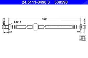 Ate Bremsschlauch [Hersteller-Nr. 24.5111-0490.3] für Renault