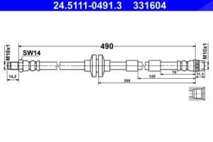 Ate Bremsschlauch [Hersteller-Nr. 24.5111-0491.3] für Mercedes-Benz