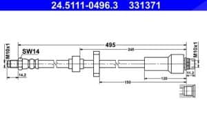 Ate Bremsschlauch [Hersteller-Nr. 24.5111-0496.3] für Citroën