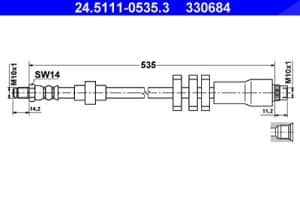 Ate Bremsschlauch [Hersteller-Nr. 24.5111-0535.3] für Peugeot