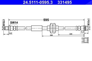 Ate Bremsschlauch [Hersteller-Nr. 24.5111-0595.3] für Opel