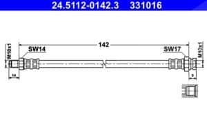Ate Bremsschlauch [Hersteller-Nr. 24.5112-0142.3] für Abarth