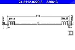 Ate Bremsschlauch [Hersteller-Nr. 24.5112-0220.3] für Fiat