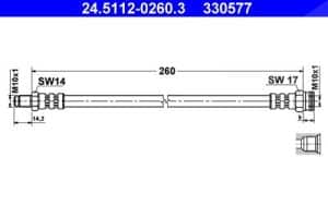Ate Bremsschlauch [Hersteller-Nr. 24.5112-0260.3] für Citroën