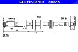 Ate Bremsschlauch [Hersteller-Nr. 24.5112-0370.3] für Fiat