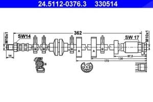 Ate Bremsschlauch [Hersteller-Nr. 24.5112-0376.3] für Fiat