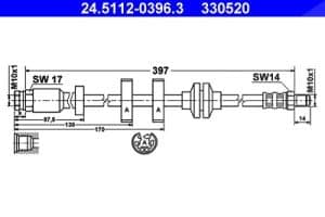 Ate Bremsschlauch [Hersteller-Nr. 24.5112-0396.3] für Fiat