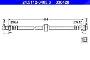 Ate Bremsschlauch [Hersteller-Nr. 24.5112-0405.3] für Peugeot
