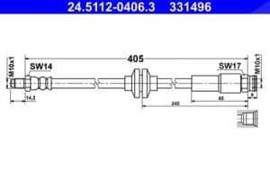 Ate Bremsschlauch [Hersteller-Nr. 24.5112-0406.3] für Fiat