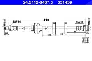 Ate Bremsschlauch [Hersteller-Nr. 24.5112-0407.3] für Chrysler