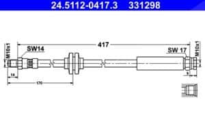 Ate Bremsschlauch [Hersteller-Nr. 24.5112-0417.3] für Citroën